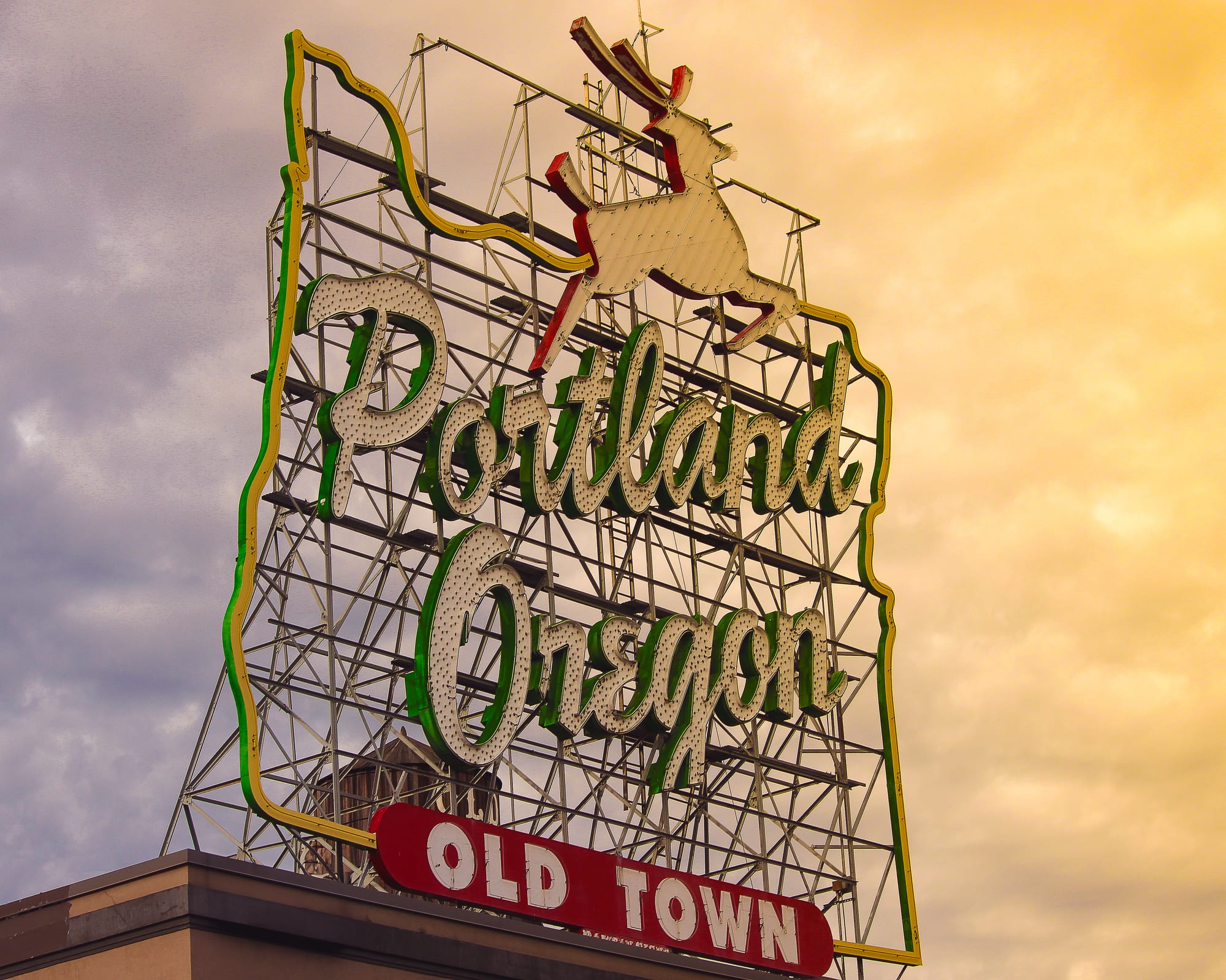 Portland Oregon Old Town neon sign